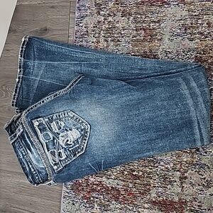 Rock Revival Women Sapphire Denim Cotton Low Rise Casual Boot Cut Jean Pant 27